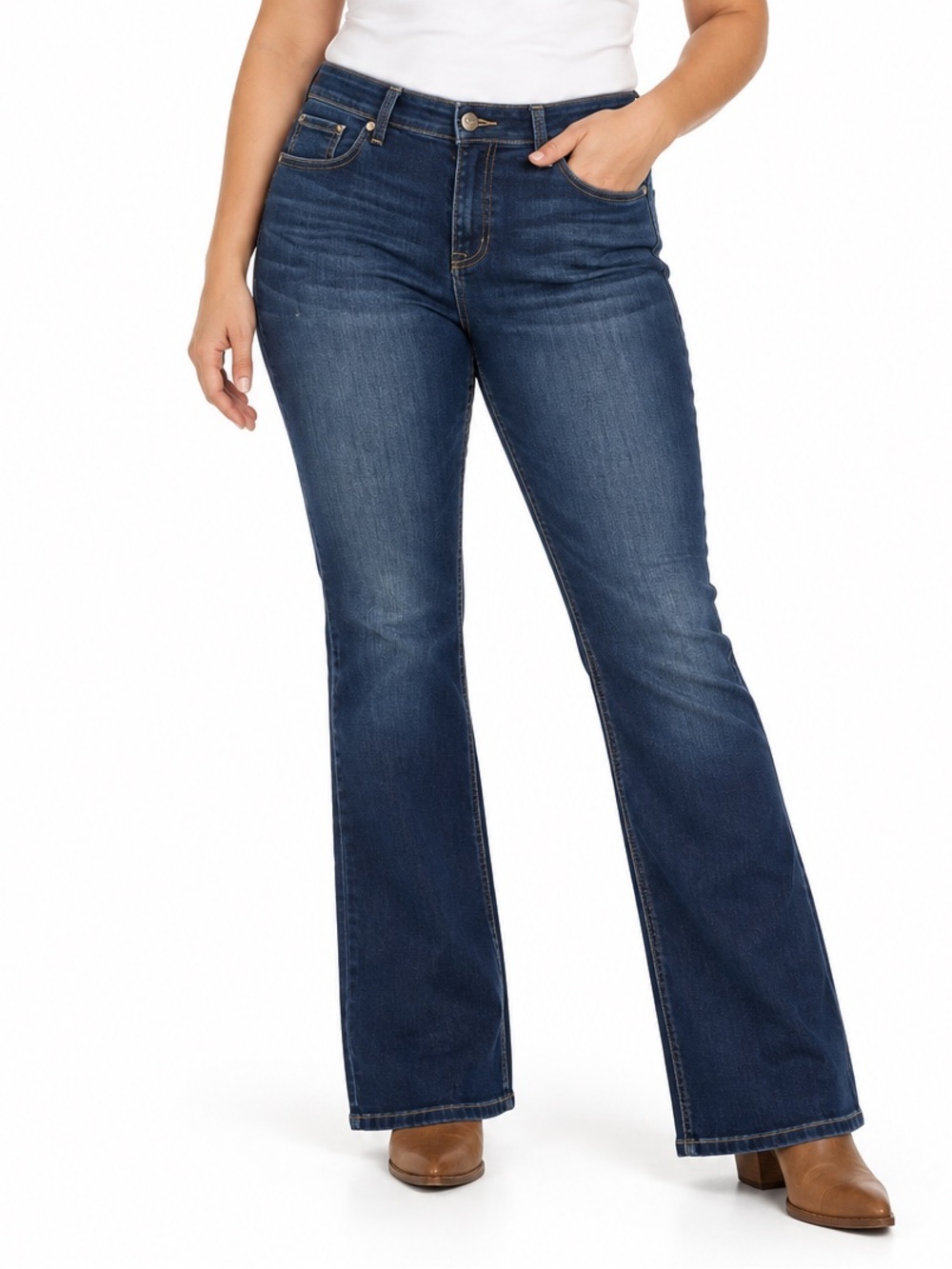 APT. 9 Jeans Size 10 Dark Wash Embellished Bootcut Stretch